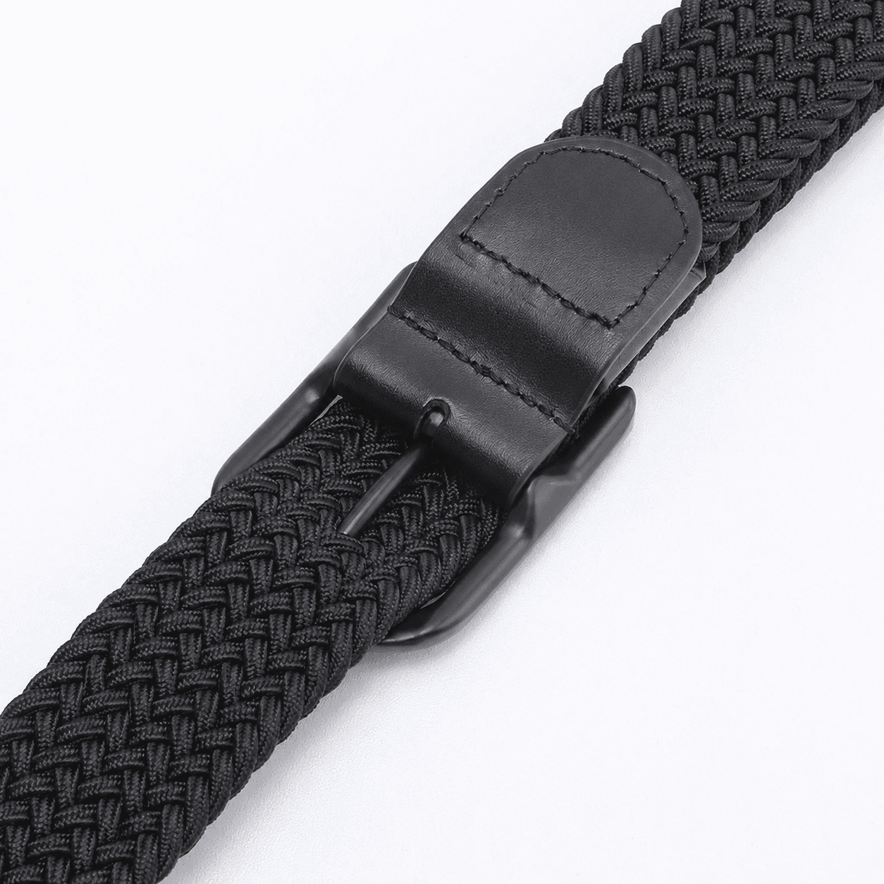 Braided belt pin buckle adjustment system