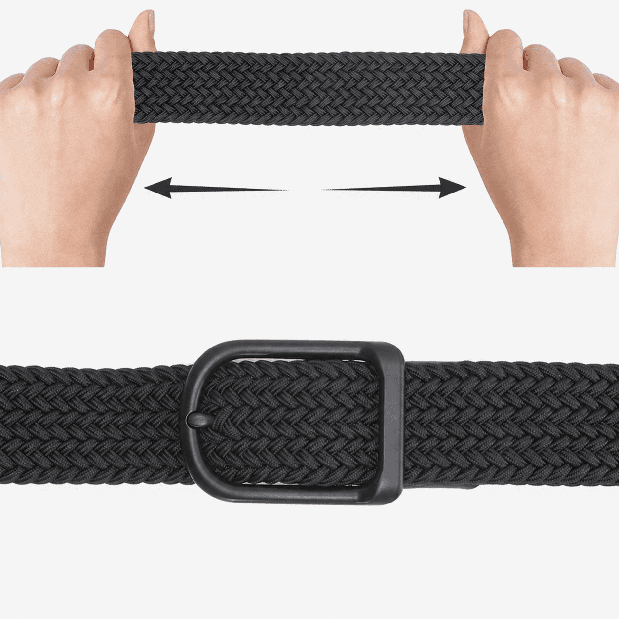 Braided belt stretching during movement