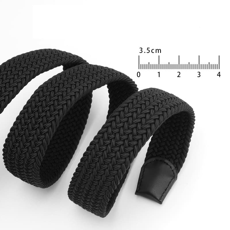 Close-up of braided stretch belt strap texture