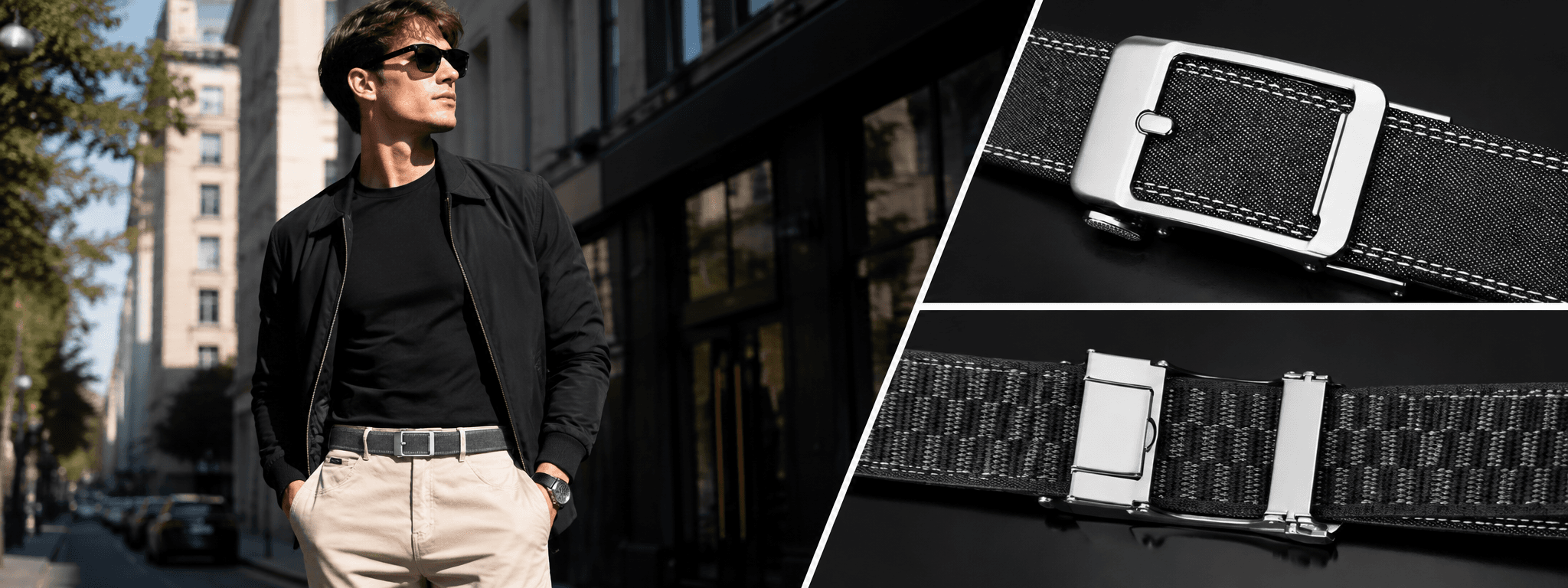 Prong style automatic denim canvas belt series