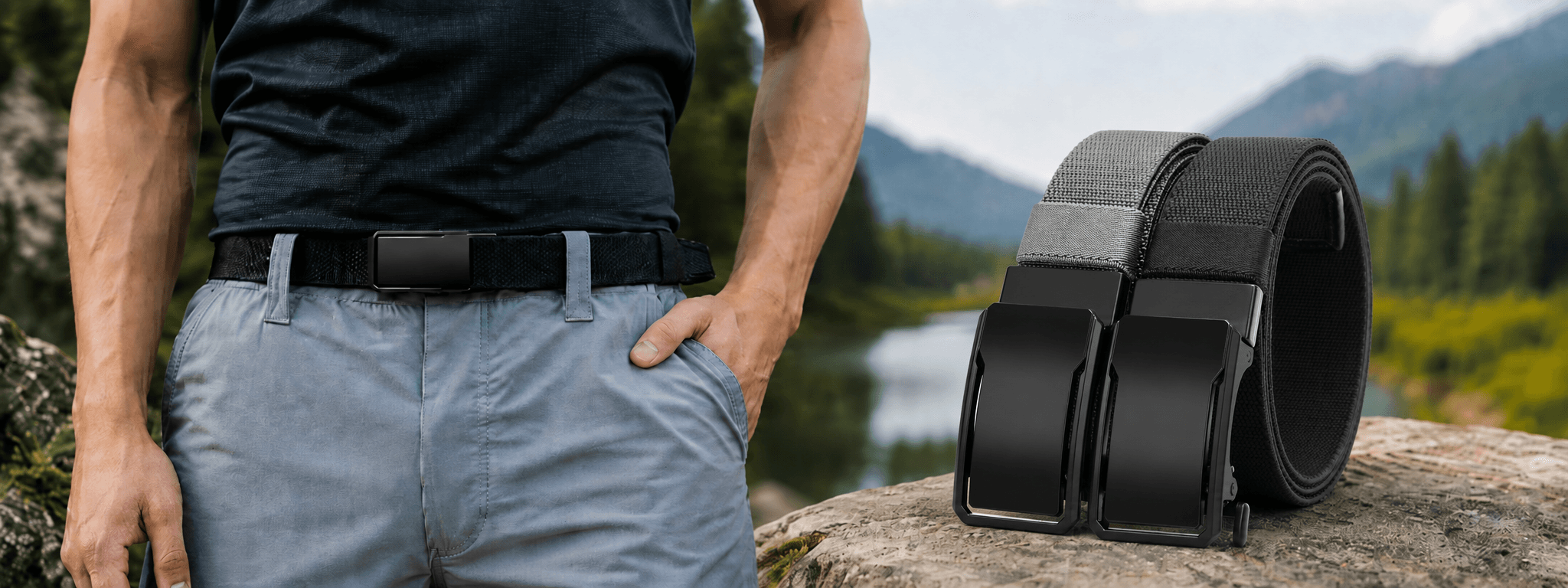 Leather-Tip Automatic Lock Belts