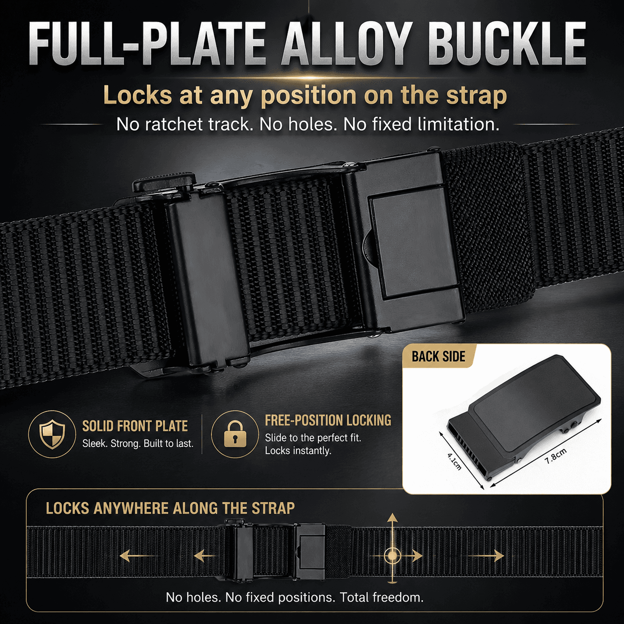 Ratchet-Free Nylon Belt Series buckle and webbing construction
