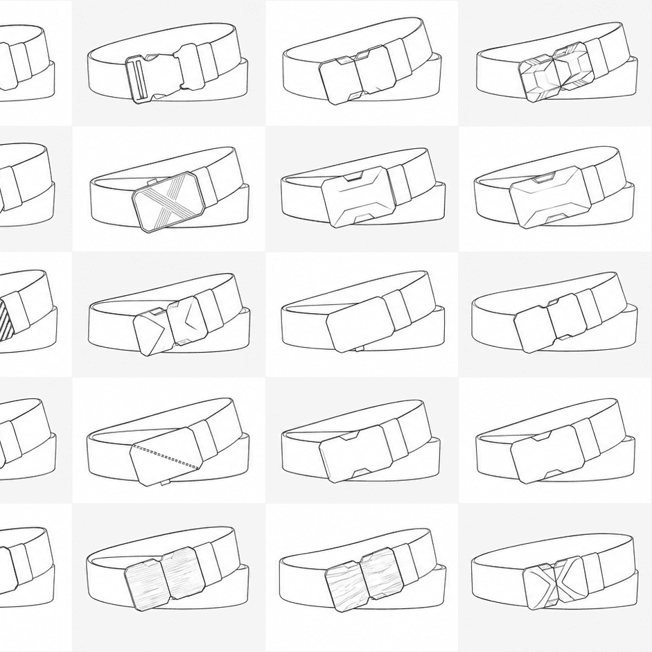 Existing belt constructions and buckle directions available for OEM development